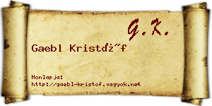 Gaebl Kristóf névjegykártya